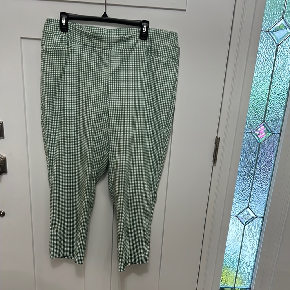 Chico's Green Gingham Pants